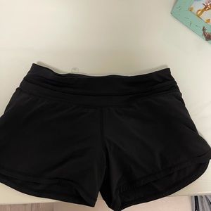 Black lululemon 4” running shorts